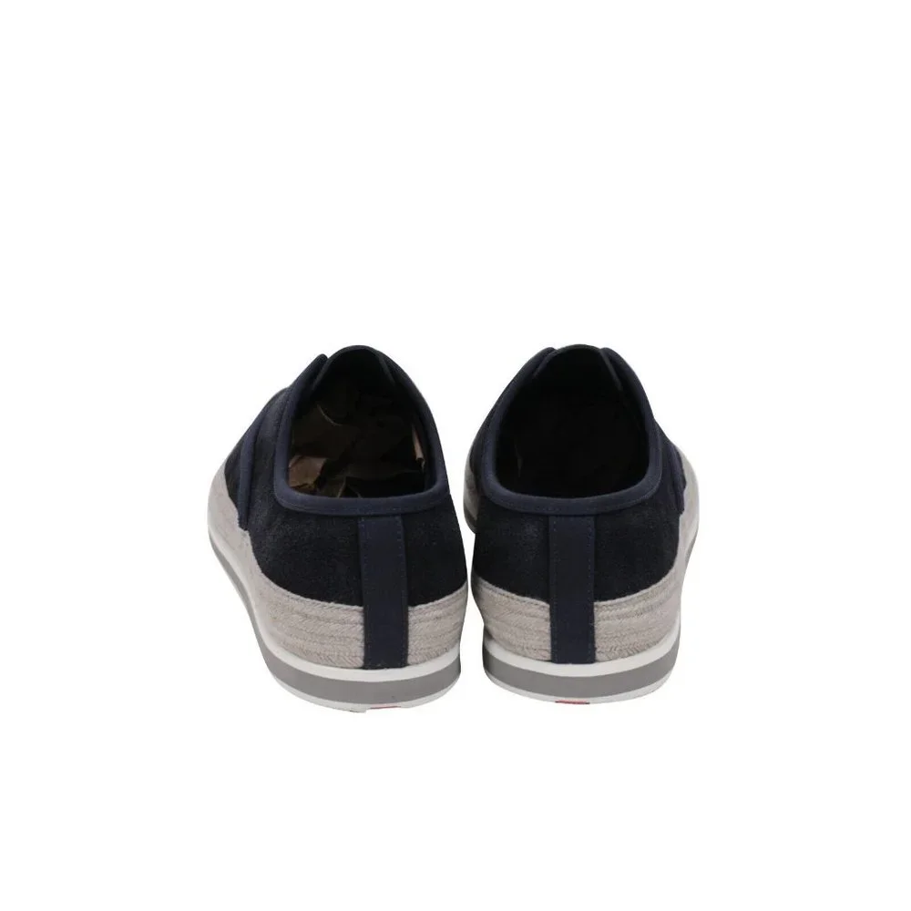 Prada Mens Espadrille Sneakers US8.5 UK7.5 Blue Grey Suede Slip On St Tropez - Picture 6 of 11